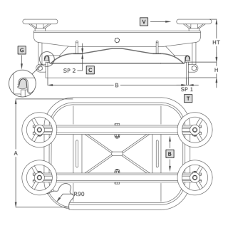 Właz prostokątny nierdzewny A363v (400x530) - rysunek