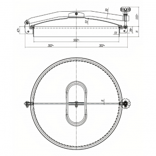 Właz okrągły nierdzewny E50/1NZ (DN502) - rysunek