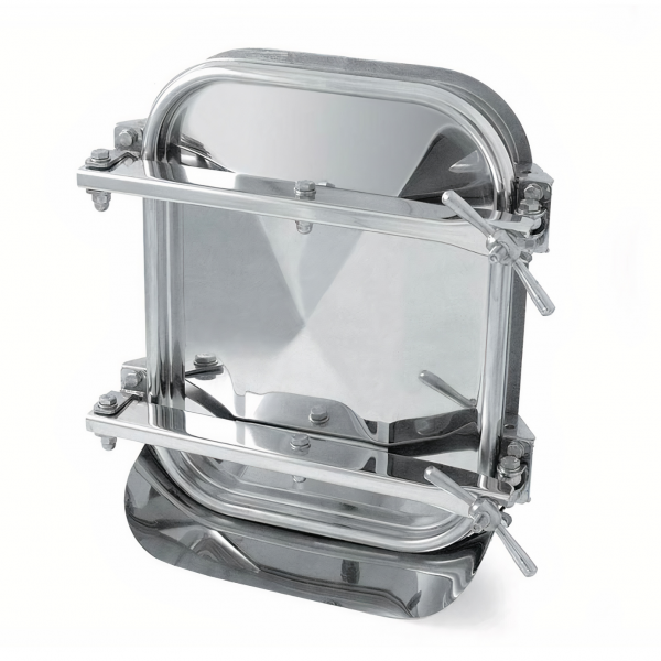 Właz prostokątny nierdzewny do zbiorników cementowych E115CEM (530x406)