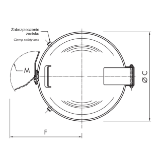 Właz okrągły nierdzewny BP405 (DN410) - rysunek (rzut górny)