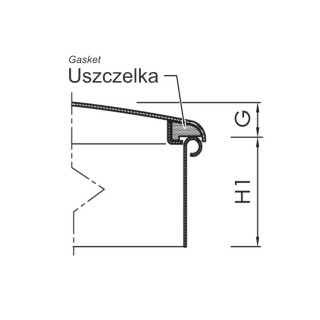 Właz okrągły nierdzewny B400 (DN403) - rysunek (widok kołnierza)