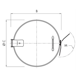 Właz okrągły termoizolowany B440TD (DN445-DN495) - rysunek (rzut górny)