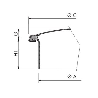 Właz okrągły nierdzewny BV430 (DN435) - rysunek (widok kołnierza)