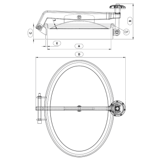 Właz owalny nierdzewny Boyer P21-303 (307x442) - rysunek