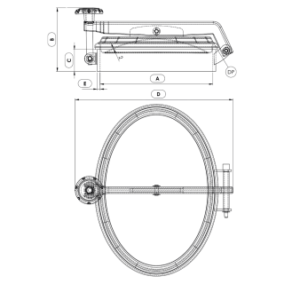 Właz owalny nierdzewny Boyer P21-503 (307x442) - rysunek