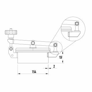 Właz okrągły nierdzewny W1/C/MINI DN150 - rysunek