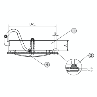 Właz owalny nierdzewny C49 (440x350) - rysunek