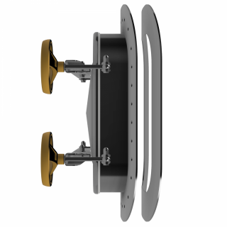 Właz prostokątny nierdzewny do zbiorników z tworzywa sztucznego W2/A/PE (530x406) - widok boczny