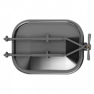 Właz prostokątny nierdzewny W2/D (424x316) - widok z góry