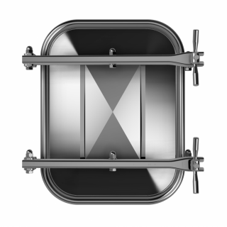 Właz prostokątny nierdzewny W2/A (530x406) - widok z przodu