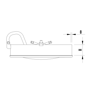 Właz owalny nierdzewny W3/F (440x308) - rysunek (rzut z góry)