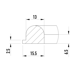 Uszczelka włazu owalnego WG/4 (465x333) - rysunek profilu