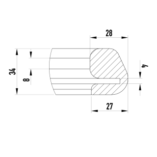 Uszczelka włazu owalnego WG/6 (493x392) - rysunek profilu