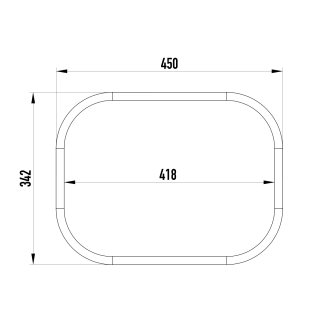 Uszczelka włazu prostokątnego WG/9 (450x342) - rysunek