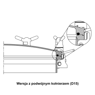 Właz okrągły nierdzewny ciśnieniowy D15 - podwójny kołnierz