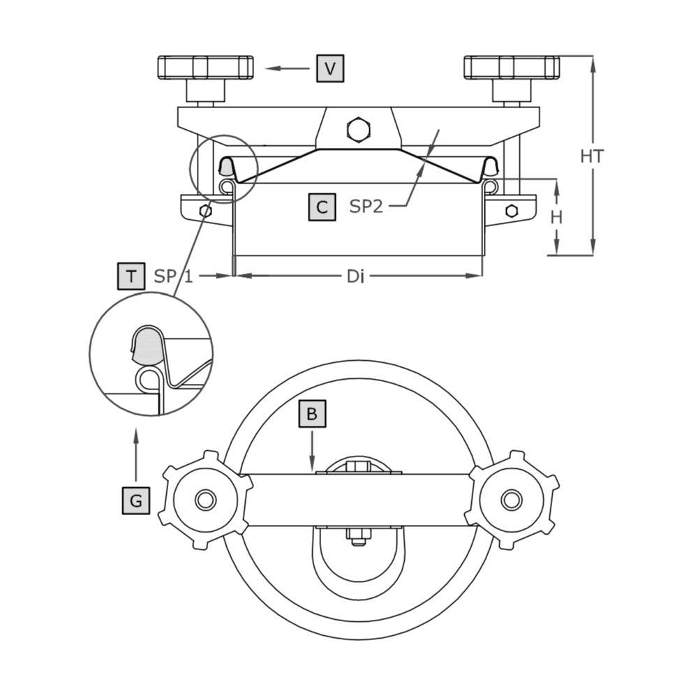 Round Stainless Steel Manway A790 (dn200-dn300) - Inoxmanways.com